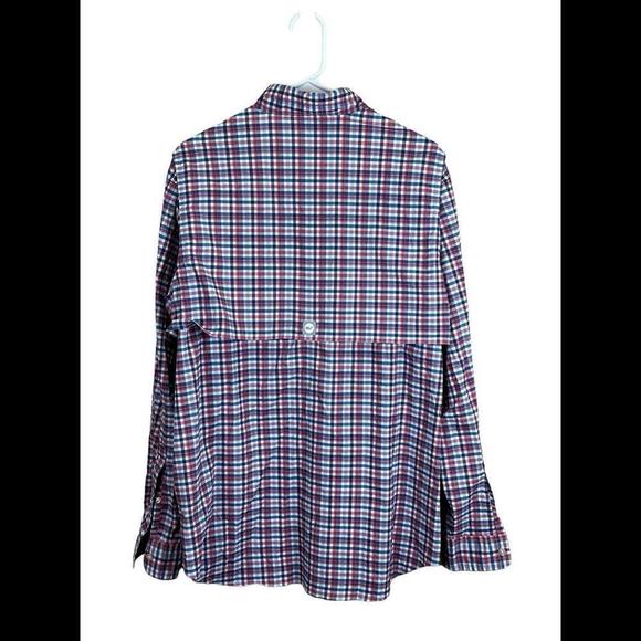 Vineyard Vines Blue Plaid Seersucker Button Up Harbor Shirt Mens Medium - Picture 2 of 5